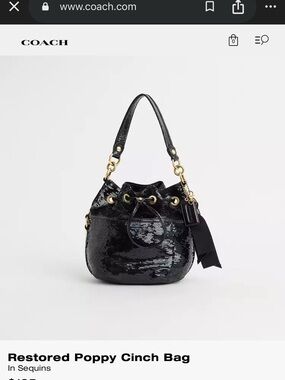 Rare Coach Poppy Sequins Cinch Bag
